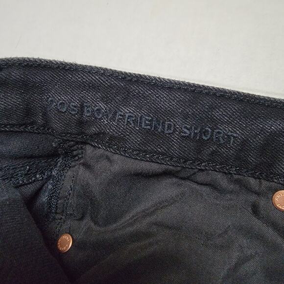 American Eagle Black Distressed 90s Boyfriend Shorts SZ 0 - Picture 2 of 5
